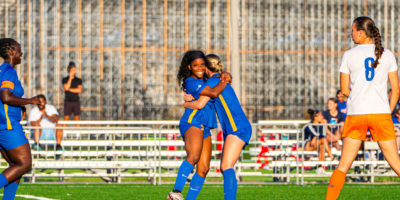 TMU celebrates a goal