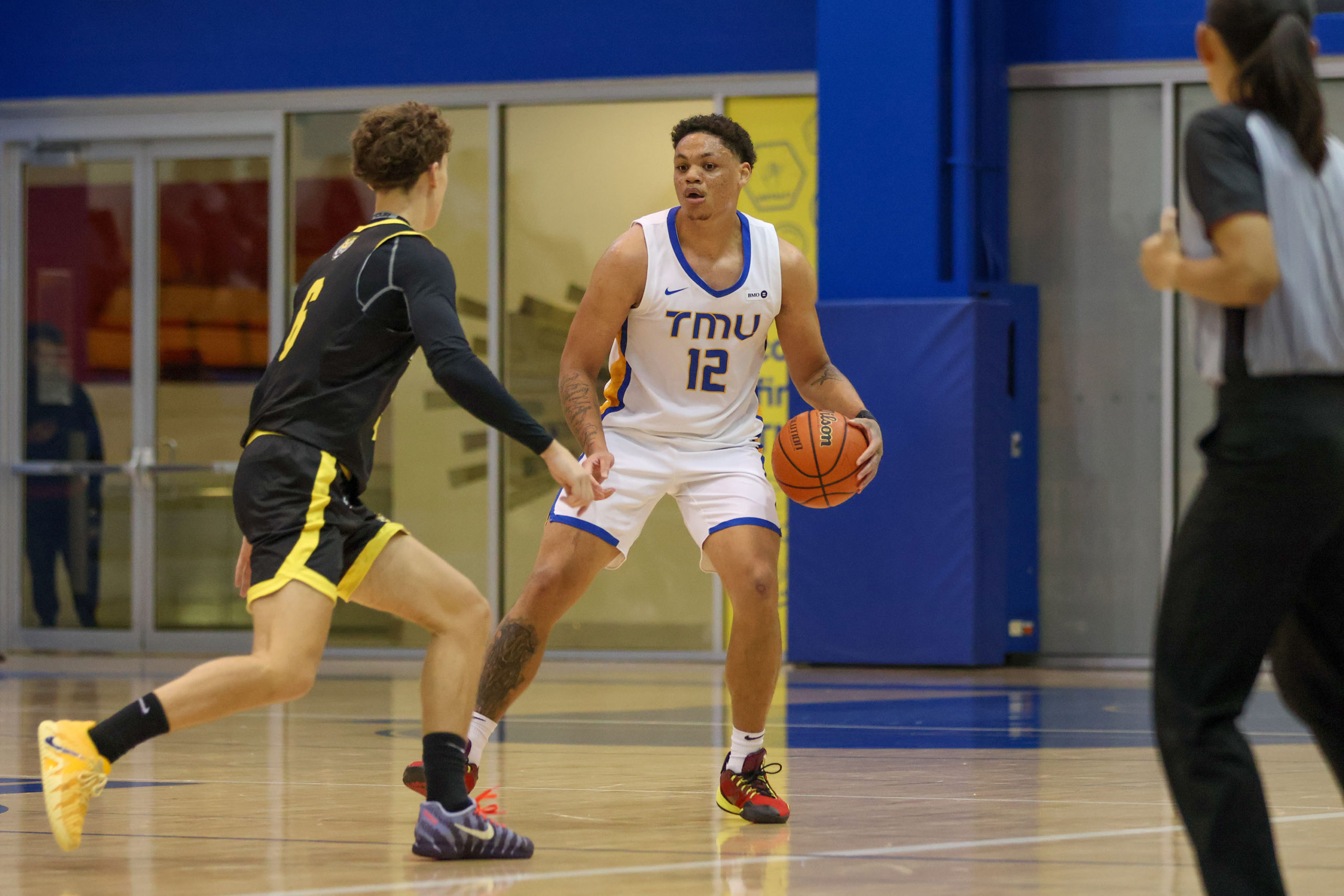 Aaron Rhooms controls possession of the ball