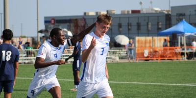 Noah Bickford and Cyrus Rollocks celebrate