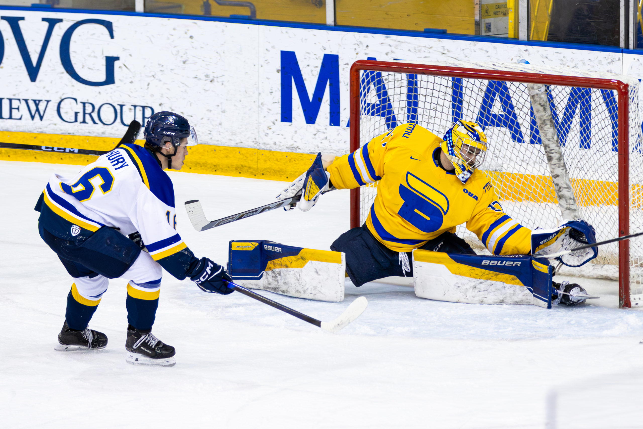 Kai Edmonds makes a save