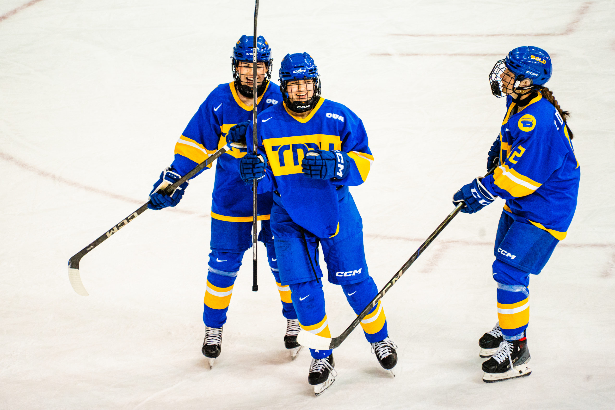 TMU celebrates a goal