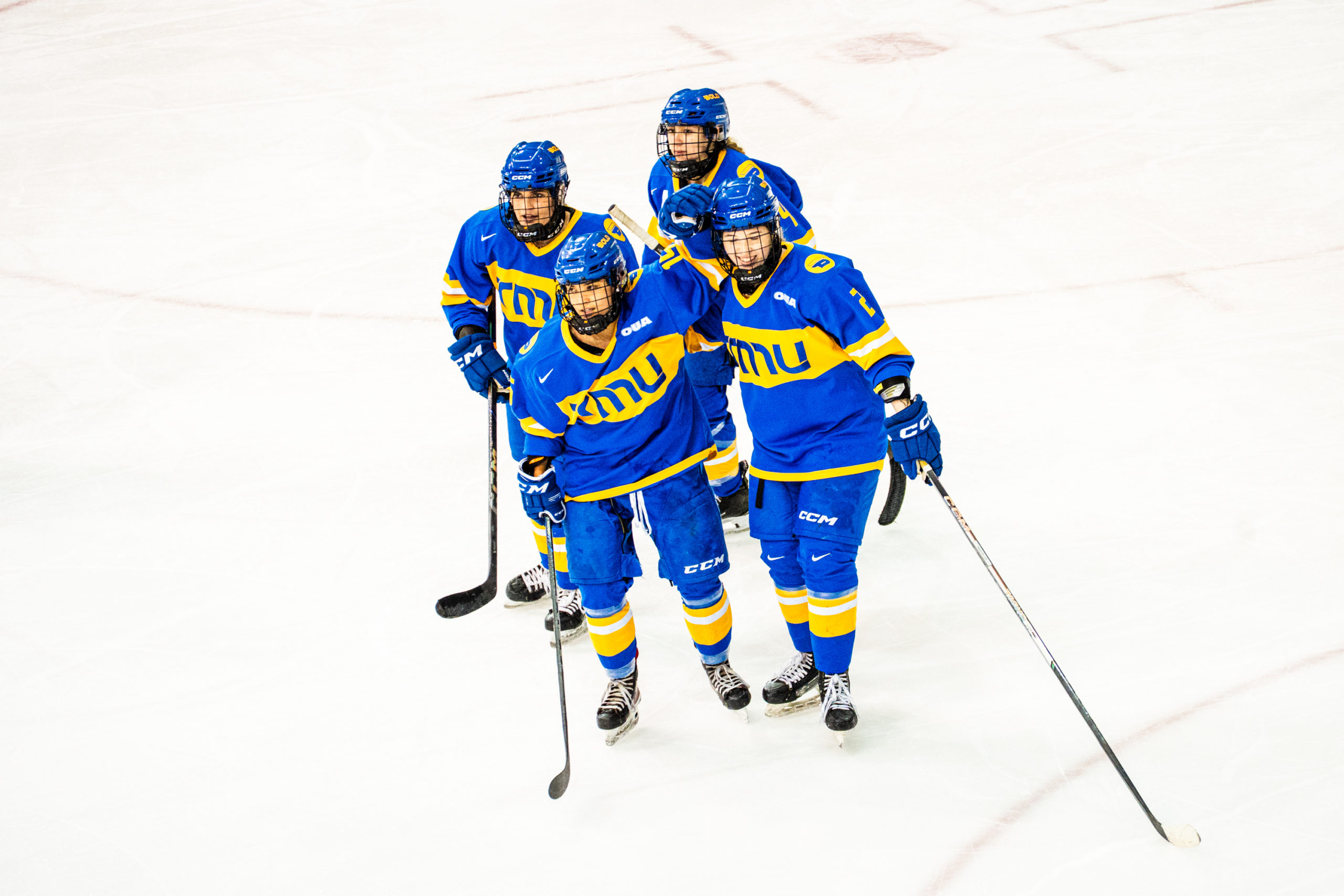 TMU celebrates a goal
