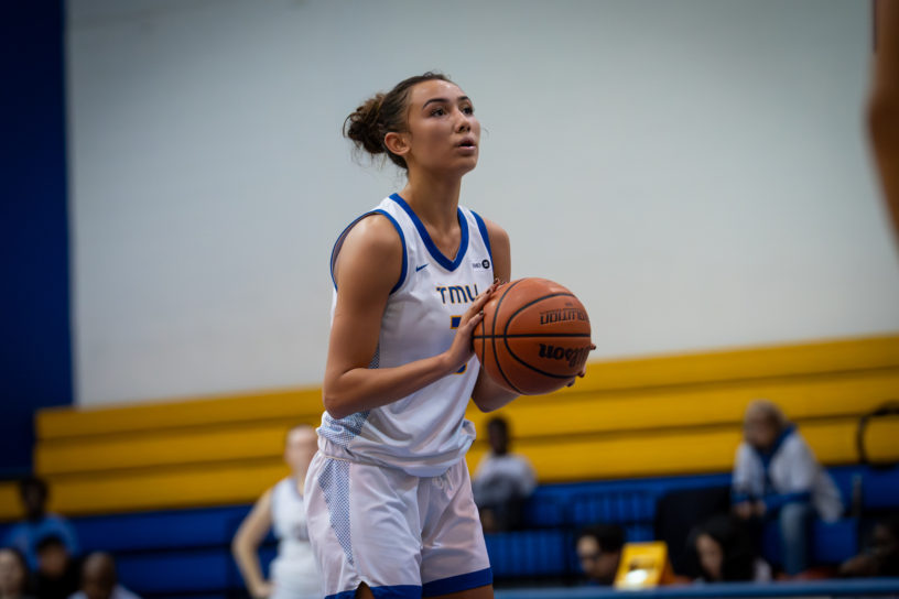 Hayley Franco DeRyck loading up for a freethrow