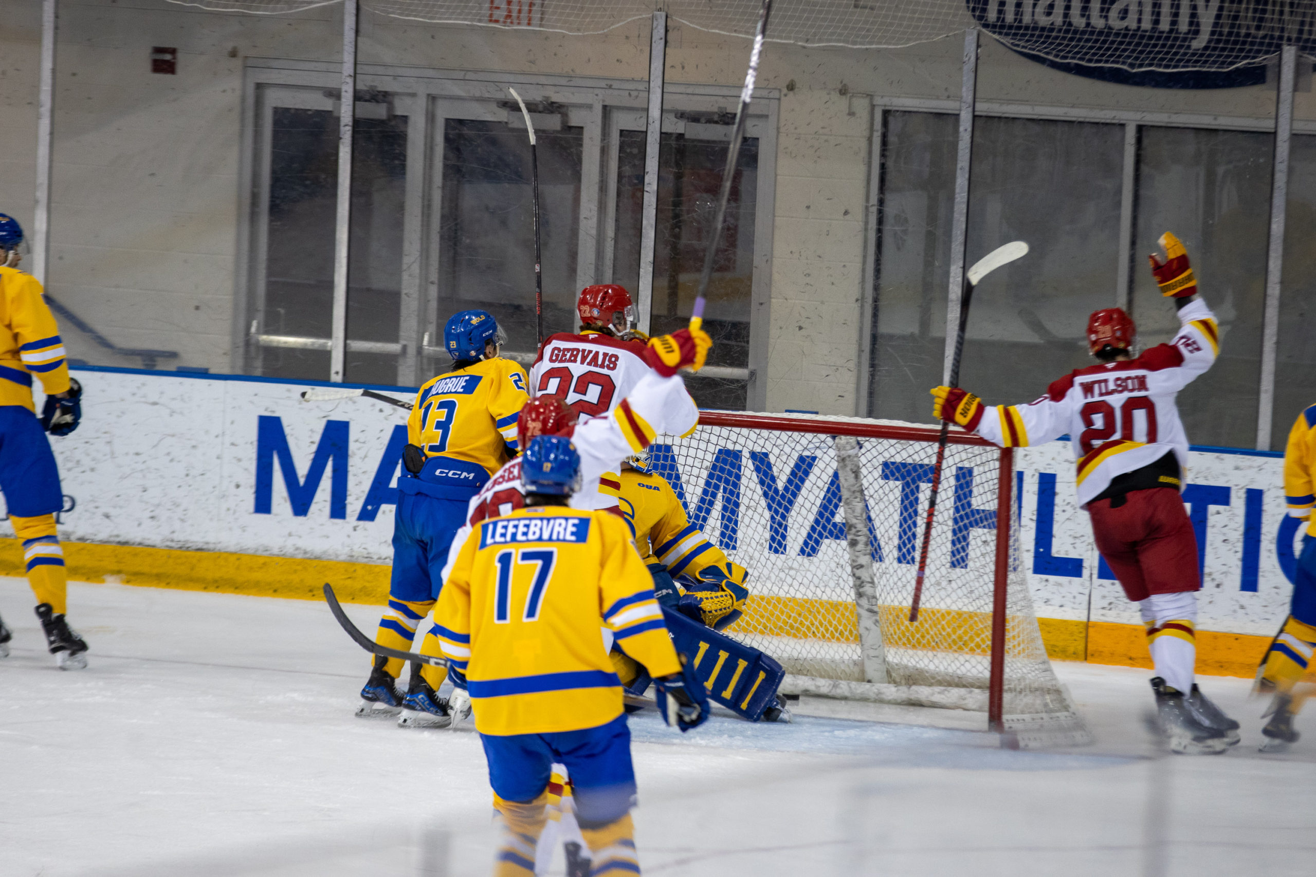 Guelph celebrates a goal