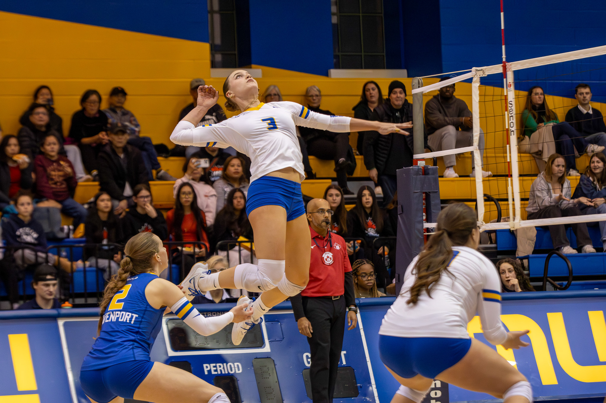 TMU player goes for a swing 