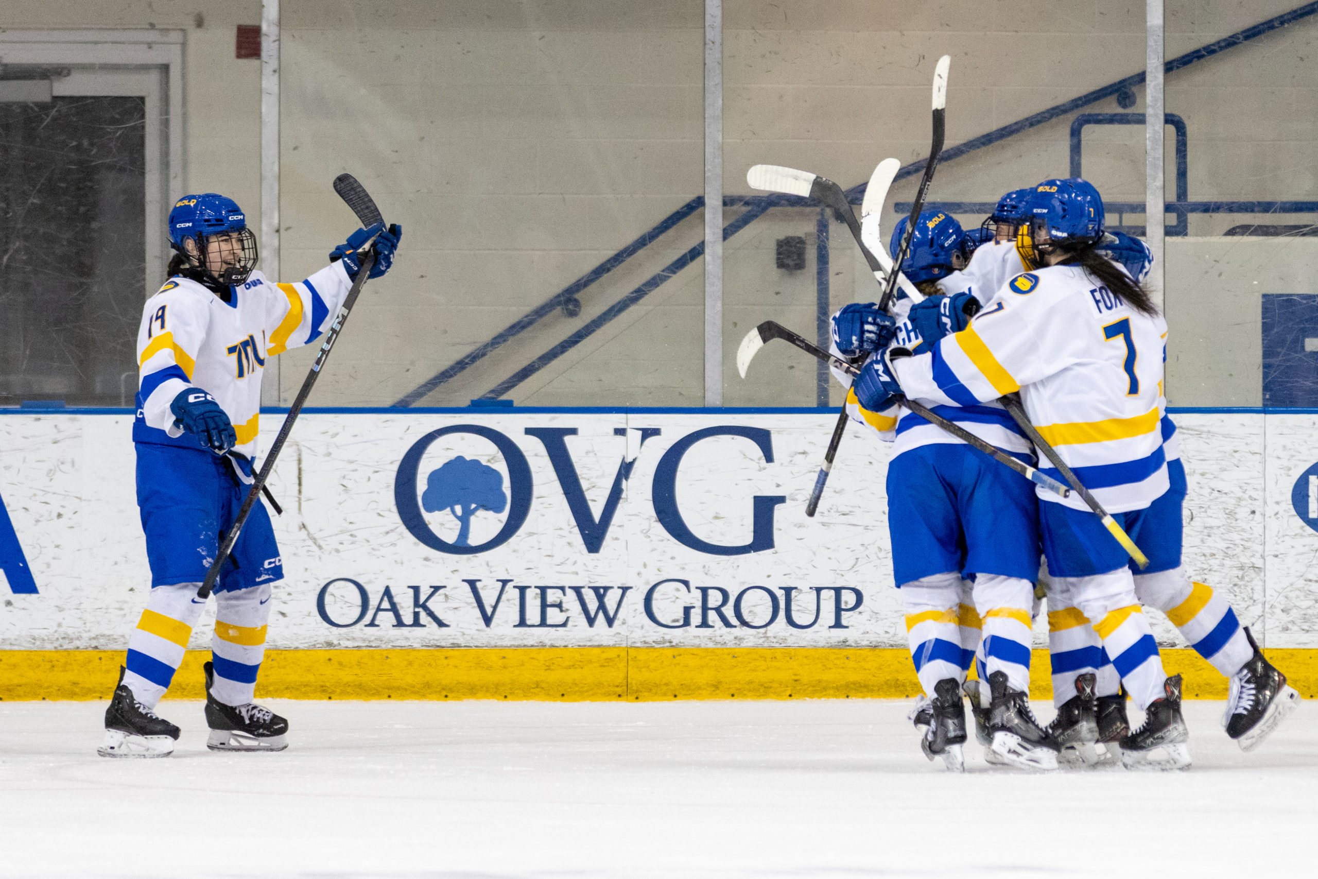 TMU celebrates their goal