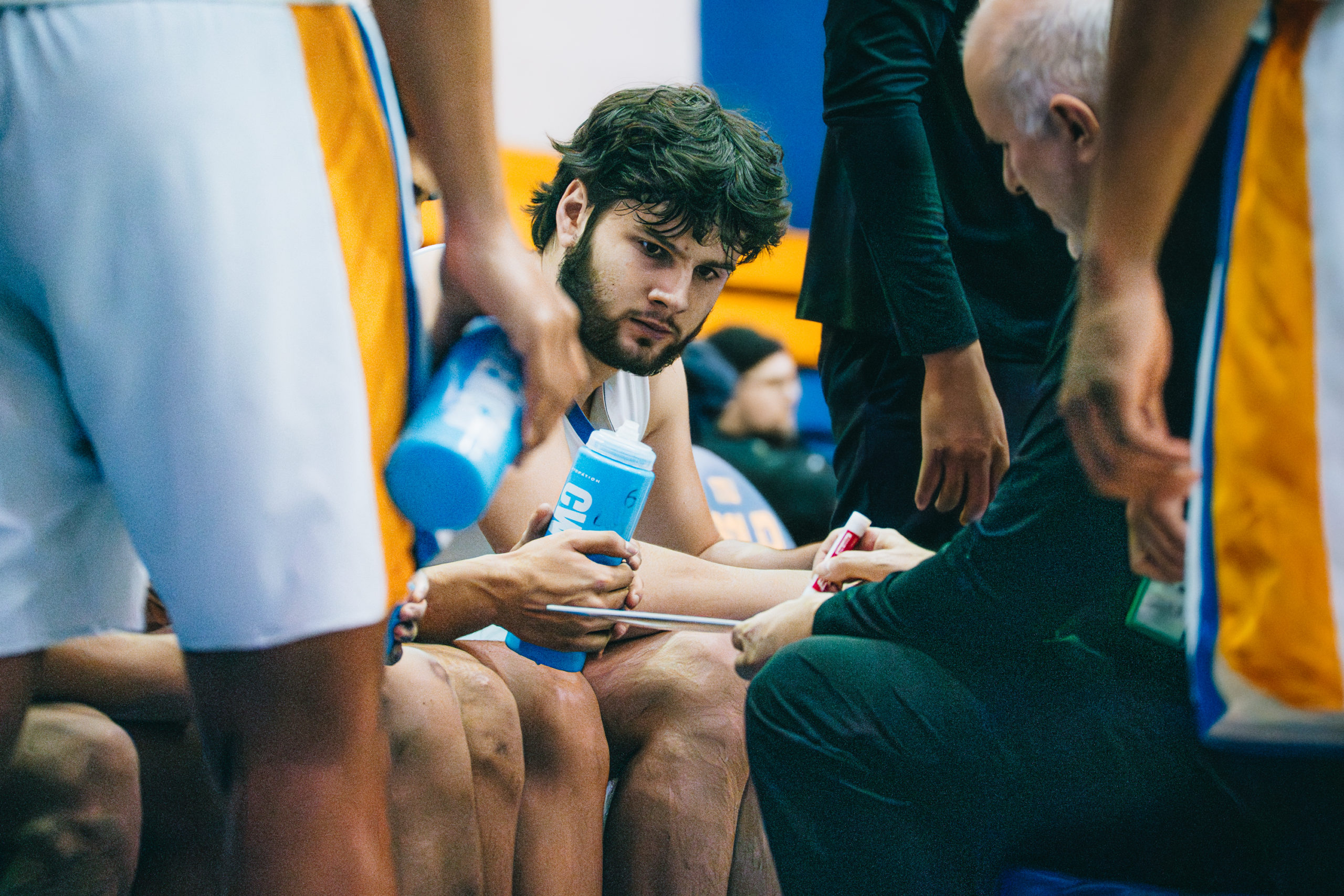 TMU bench after stoppage of play