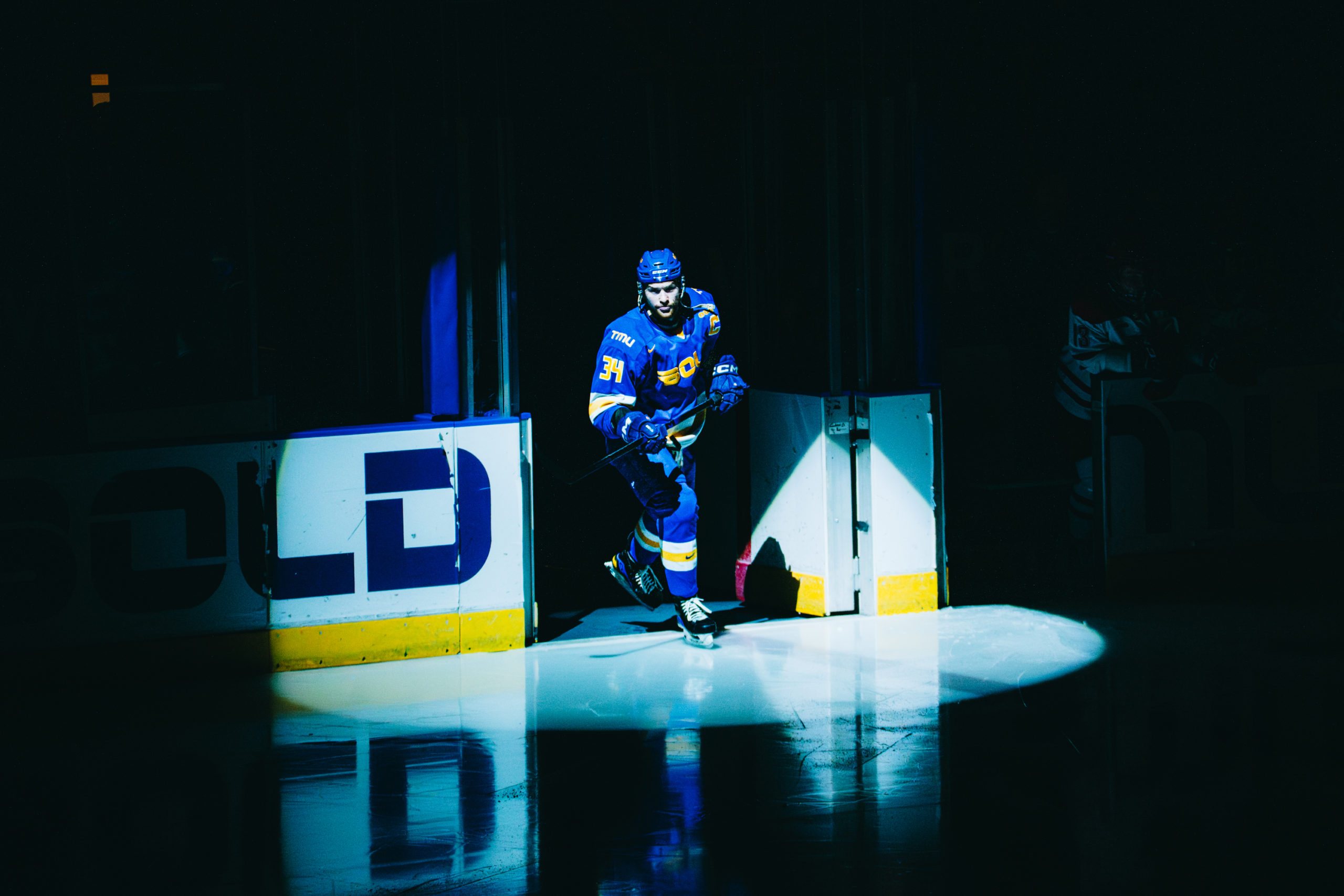 Connor Bowie takes to the ice pre-game