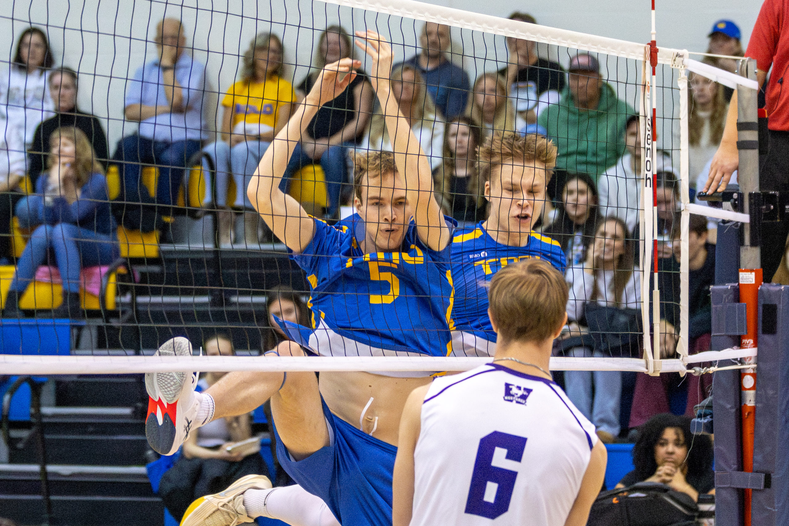 TMU player at the net