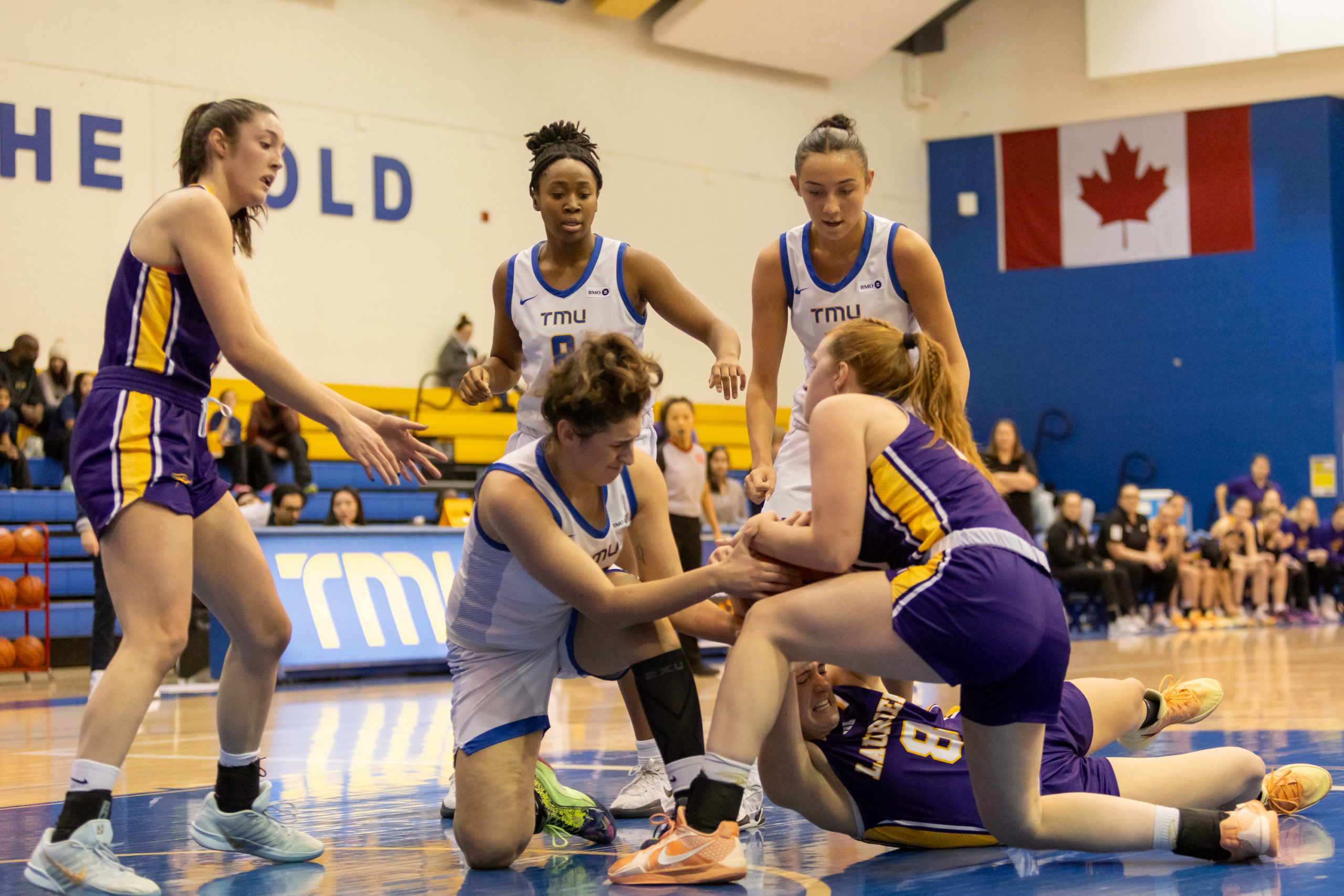 Laurier and TMU battle for possession