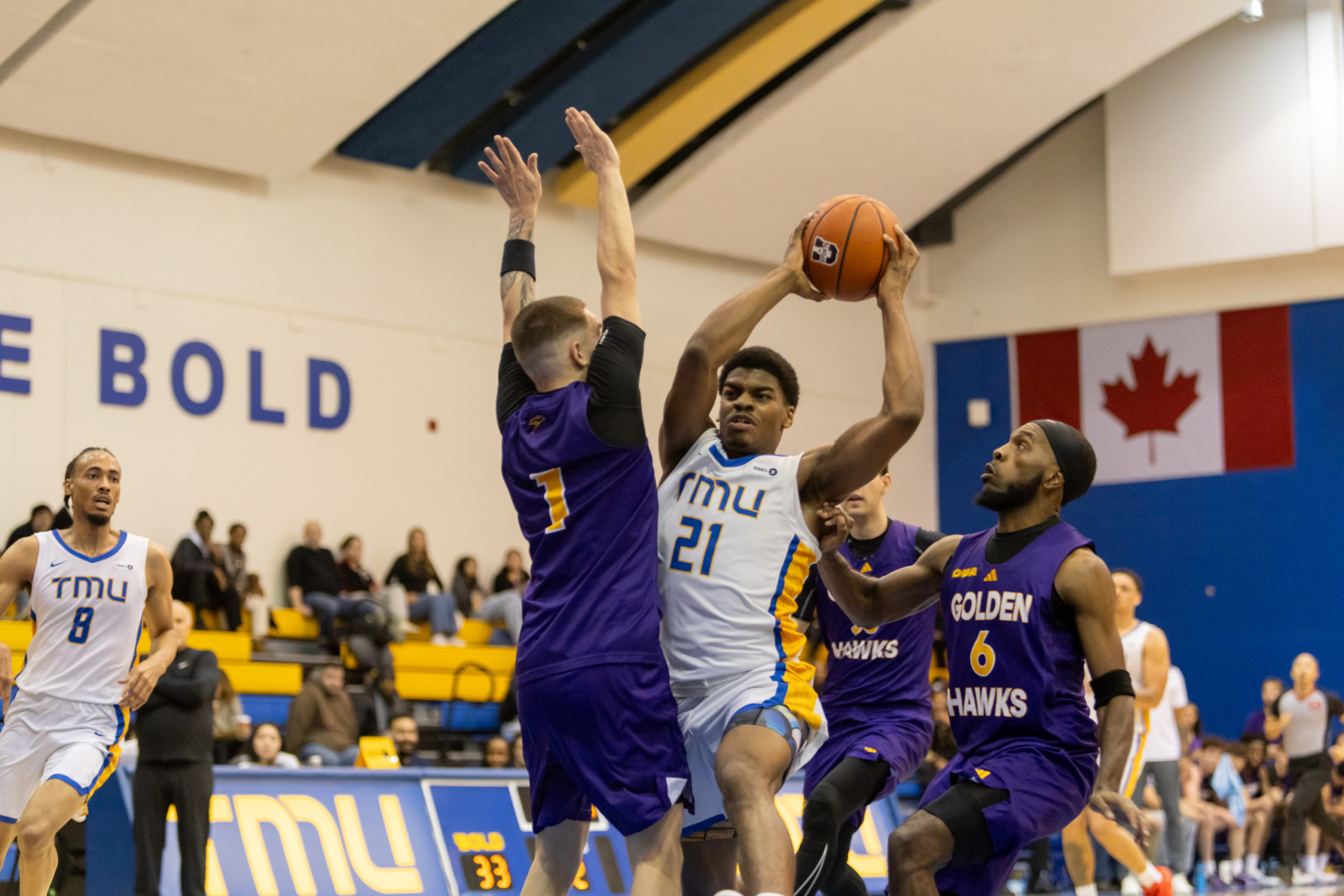 TMU PLAYER DOUBLE TEAMED