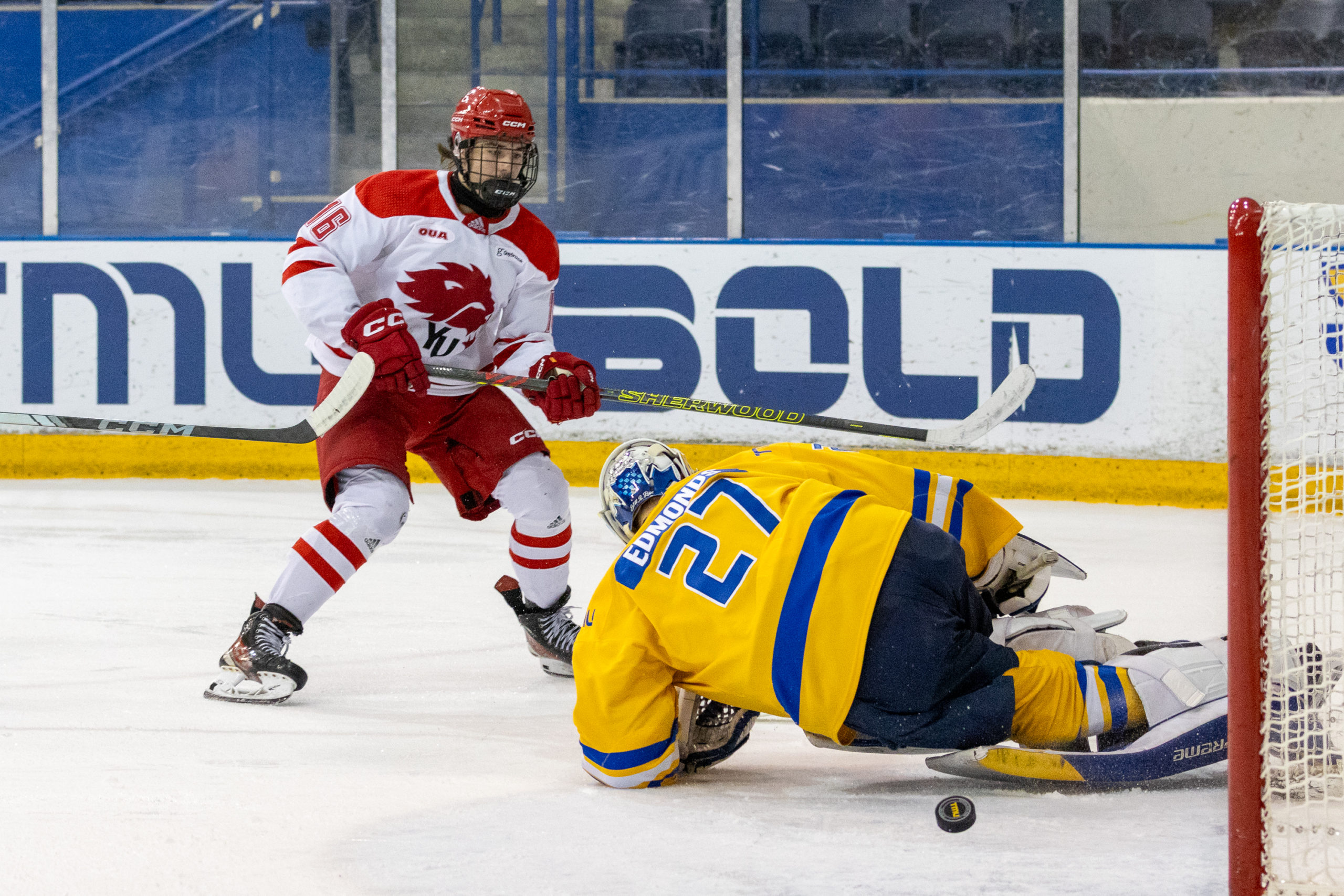 Kai Edmonds makes a close save