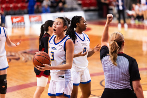 Hailey Franco DeRyck visibly upset at a call