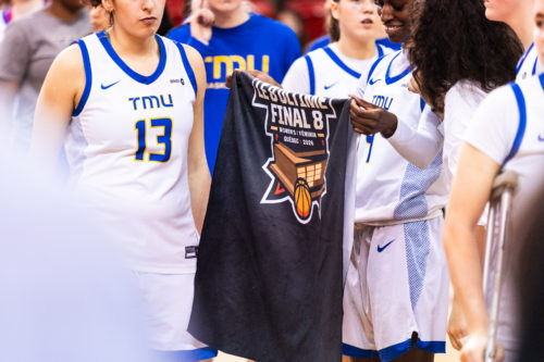 Myriam Kone receiving the player of the game