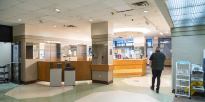 Image of the lobby of the International Living Centre.