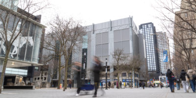 People walking on Gould Street.