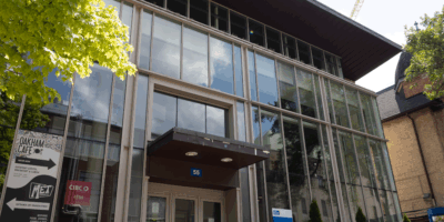 The front of the Student Campus Centre on a clear day