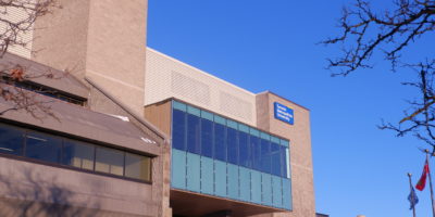 A photo of the outside of TMU's medical school in Brampton.