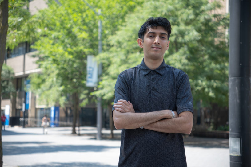 A portrait of TMSU president Zain Baig on TMU campus.