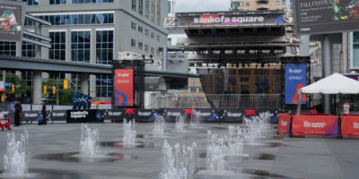 A photo of an empty Sankofa Square.