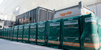 Generators sit in the alleyway behind the Victoria building on campus.