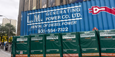 A photo of the generator outside the Victoria Building.
