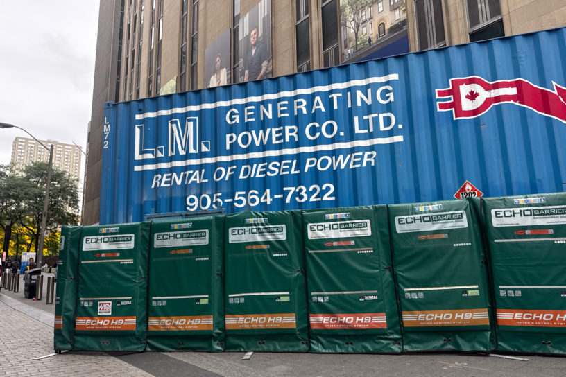 A photo of the generator outside the Victoria Building.