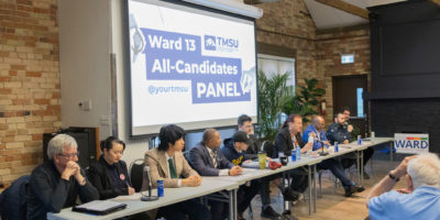 A photo from the Ward 13 All-Candidates panel.